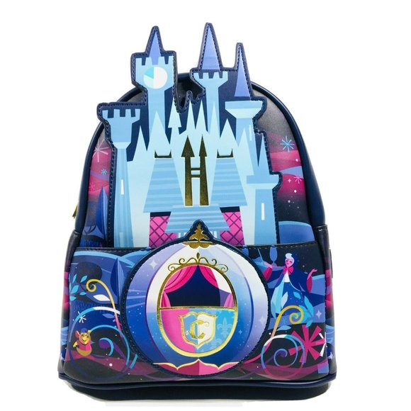 Loungefly Disney Cinderella Castle Series Mini Backpack Blue